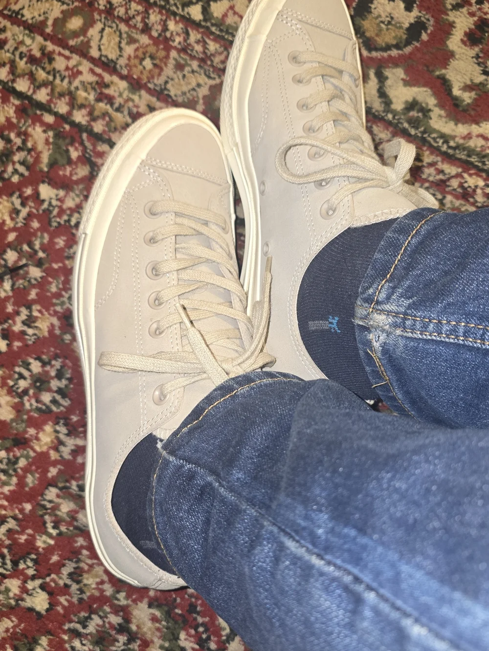 Converse Men's Size 9.5 Ox Low 70 161448c Egret Suede Leather